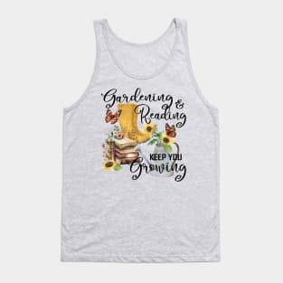 COTTAGE CORE GARDENING & READING KEEP YOU GROWING Tank Top